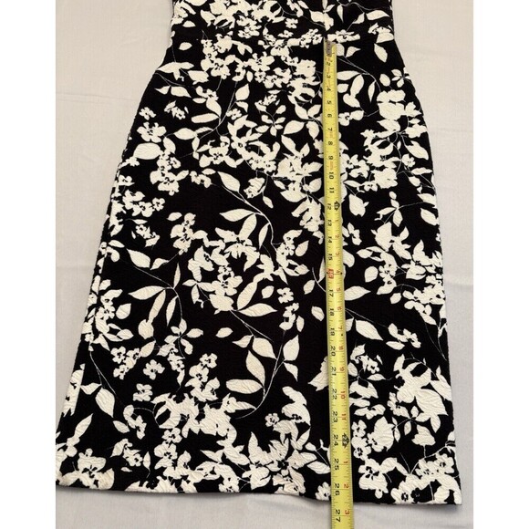 MAGGY LONDON Sheath Dress Size 8 Black White Floral Knee Length Sleeveless NWT - Picture 13 of 16